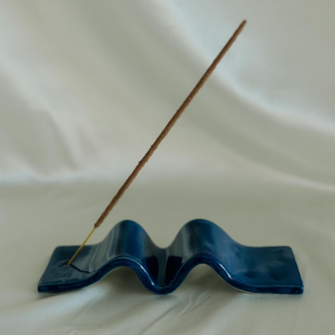 Blue Wave Incense Holder